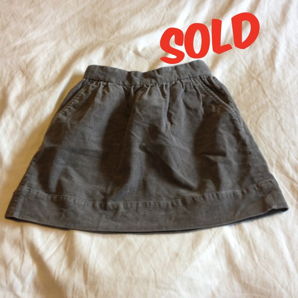 Crewcuts (J.Crew) girls gray corduroy skirt (6/7)