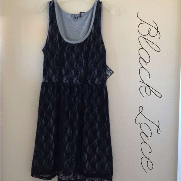 Dresses & Skirts - Black/Gray Lace Dress