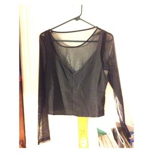 long sleeve mesh top