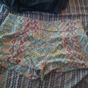 Tribal print shorts