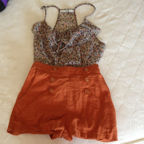 Forever 21 burnt orange high waisted shorts!