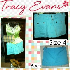 ON HOLD Tracy Evans - Aqua/Turquoise Mini Skirt