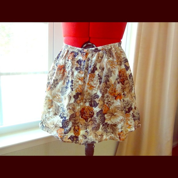 Fall Floral Forever 21 Skirt