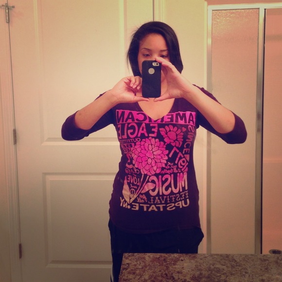 A. E Purple Graphic Tee