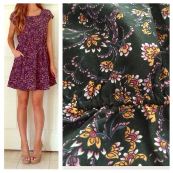 Black and Purple floral print dress - Picture 1 of 1