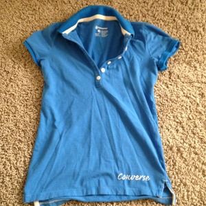 Blue collared shirt!