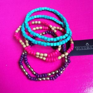 Bundle of multi color bracelets