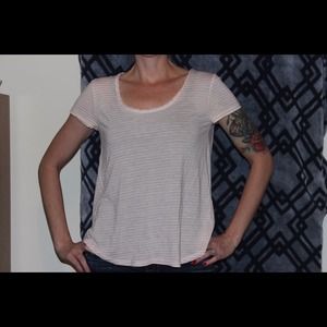 Sheer back short sleeve top