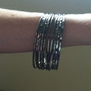 Dark silver bangles
