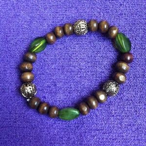 Wooden bead bracelet