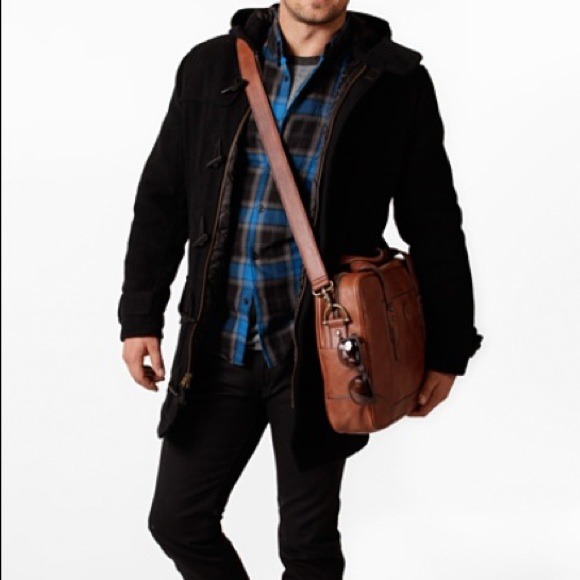 Fossil Lineage Work Brief Shoulder Bag Authentic - Picture 2 of 3
