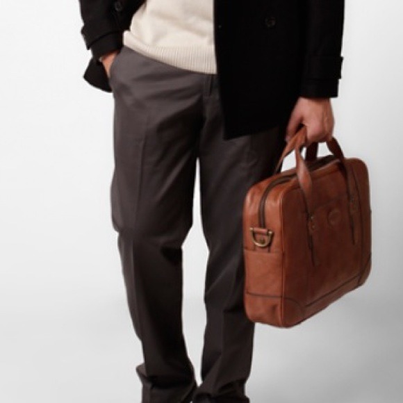 Fossil Lineage Work Brief Shoulder Bag Authentic - Picture 3 of 3