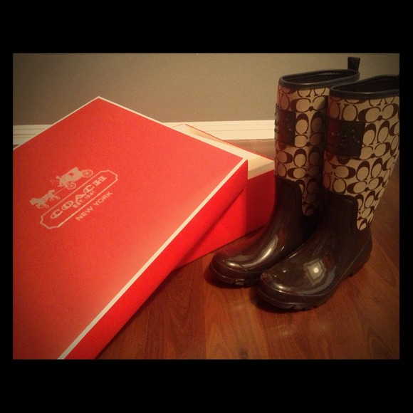 Coach rain boots.