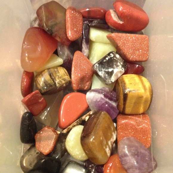Box of butiful polished rocks