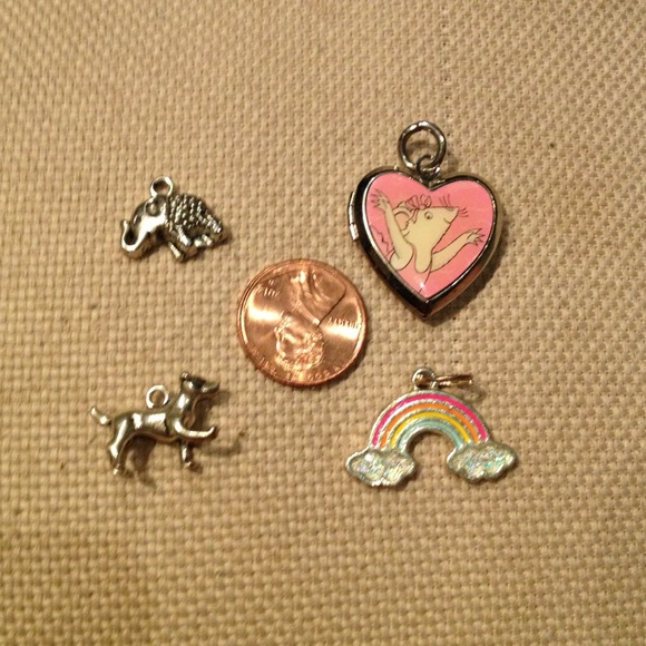 3 charms and 1 mouse locket