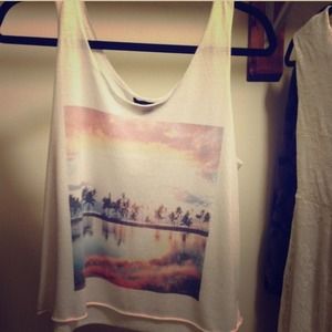 Hipster graphic cropped loose tank super cute