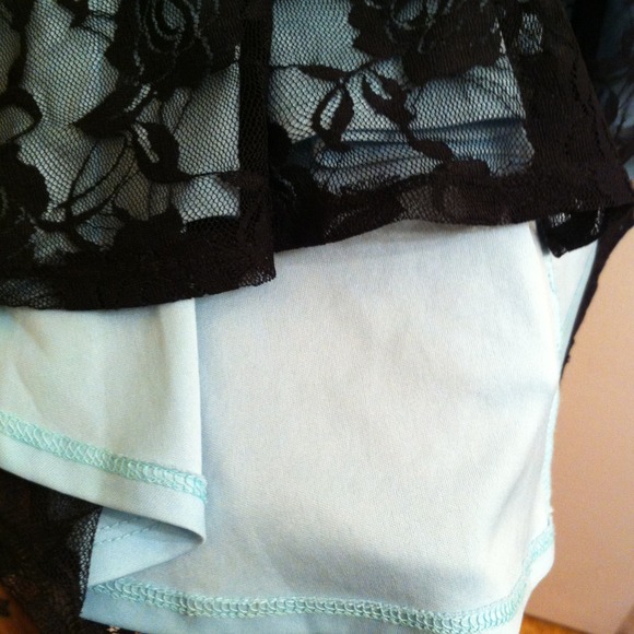 Mint and black lace high low dress - Picture 4 of 4