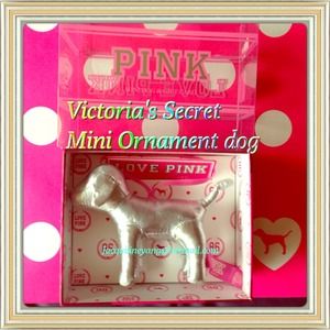 Victoria's Secret Silver Ornament dog with box