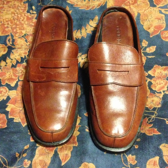 Cole Haan Brown Leather Mule Loafers sz 6.5