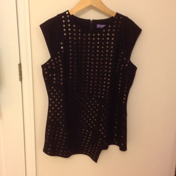 Vivienne Tam shirtsleeve sequin front top