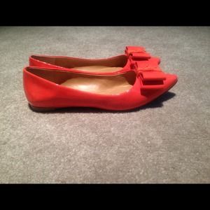 JCREW emery flats in bright persimmon