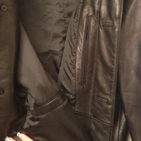 REDUCED NWOT Men's XL Dockers Black Leather Jacket - Picture 3 of 4