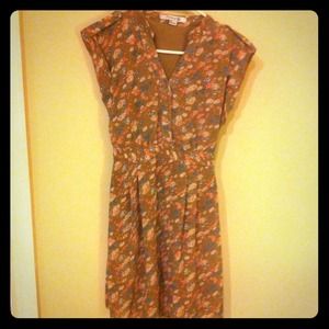 Brown Summer floral dress (knee length)