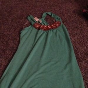 Teal beaded dress