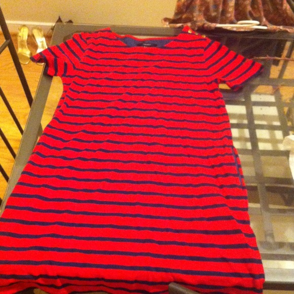 Nautical stripe dress (red w/ blue stripes)