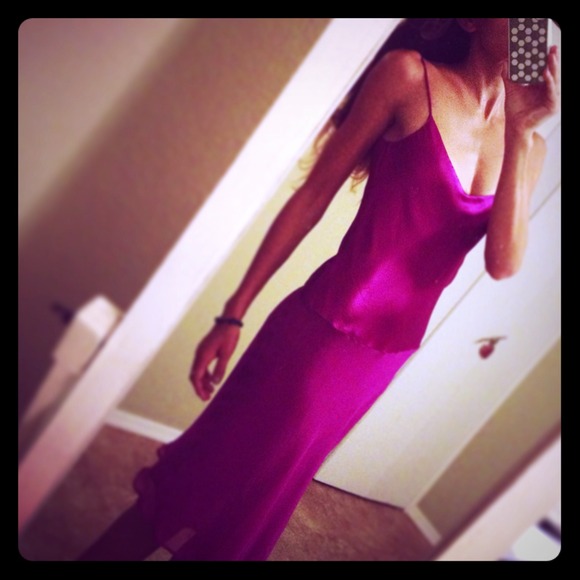 Mango Dresses & Skirts - SALE🙆*MANGO 100% Silk Fuschia Gown
