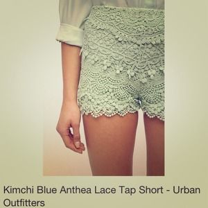 Urban Outfitters Lace High Waisted Shorts in Black