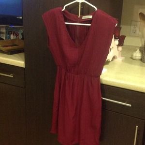 Geren Ford burgundy 100% silk dress.
