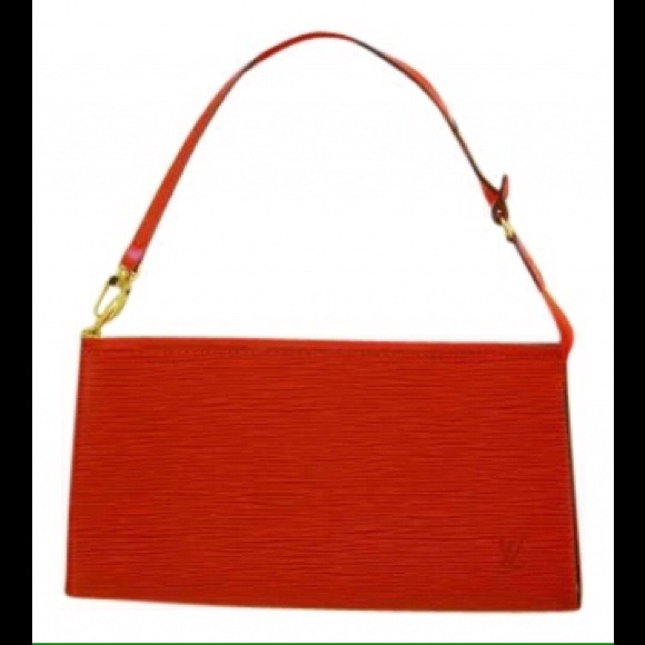 Sold...Authentic Louis vuitton red epi pochette