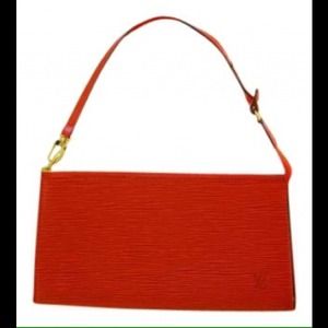 Sold...Authentic Louis vuitton red epi pochette