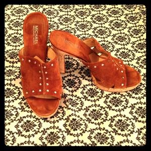 ⚡️ Michael Kors Suede Embellished Cork Wood Slide