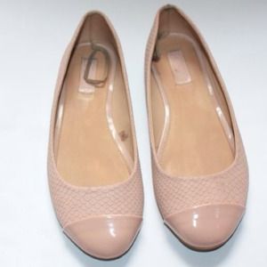Zara flats cap toe snakeskin