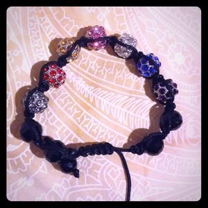 A colorful Shambala Bracelet.