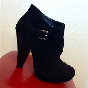 Faux suede ankle boots