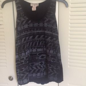 Black tank top with designs