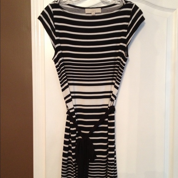 The Loft brand black and white cotton dress