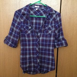 Plum purple plaid shirt