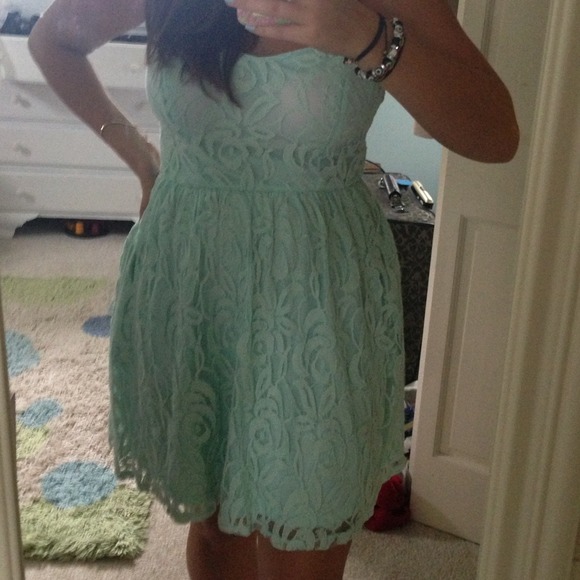 Mint lace dress