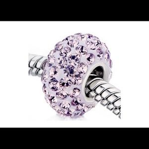 2 Swaroski crystal light purple ball beads