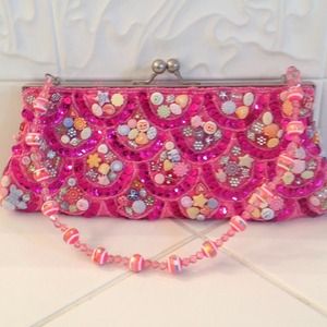 Hand beaded evening bag