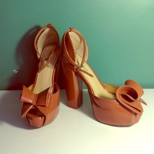 Brown Platform Mary Jane's with Bow