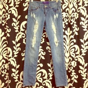 Comfy destroyed denim