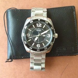 Men's stainless steel Fossil watch