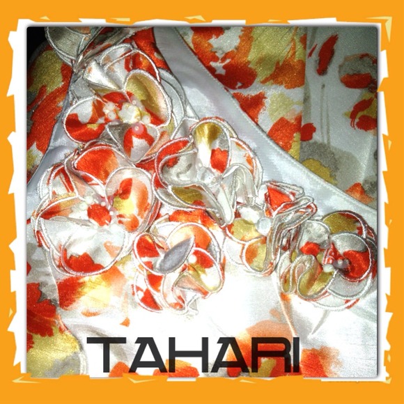 Tahari one-shoulder dress