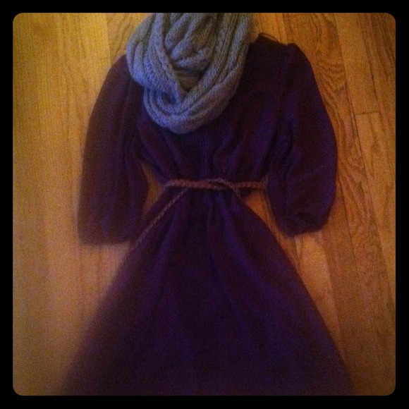 Purple, knee length dress