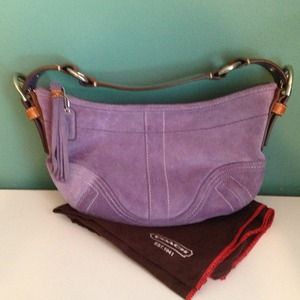 Purple Coach Suede Shoulder Bag